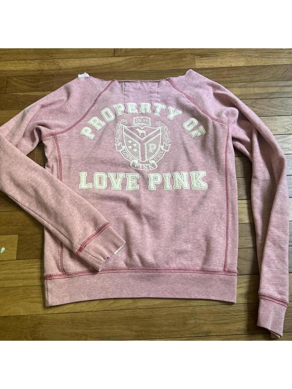 Vintage y2k PINK off the shoulder crewneck - Picture 5 of 8